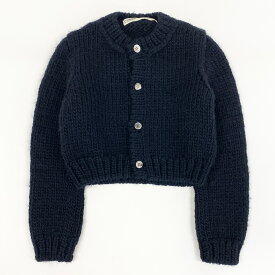 COMME des GARCONS コムデギャルソン 1996 アーカイブ 短丈 ニットカーディガン 肉厚 ネイビー レディースk02i【中古】