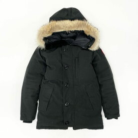 CANADA GOOSE カナダグース JASPER ジャスパー ダウンジャケット 3438JM XS ブラック コヨーテファー カナダ製 紳士服t18r 【中古】