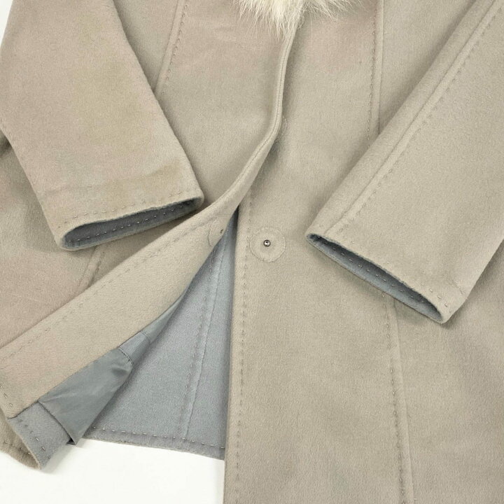 Guy Laroche ギラロッシュ カシミヤコート ファーコート 総丈89cm 裾 