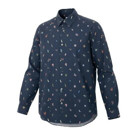 Paul Smith ポールスミス ロングスリーブシャツ コットンシャツ 総柄プリント 薄手 メンズ 紳士服 PF-WR-45089 M ネイビー 綿100％u02t中古