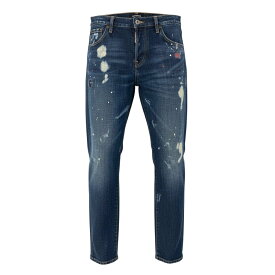 【美品】 DSQUARED2 ディースクエアード Hockney jean デニムパンツ ペイント クラッシュ加工 テーパードジーンズ メンズ 紳士服 S72LA0691 S30144 40 インディゴo07t 【中古】
