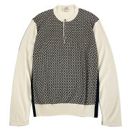 【新品保管品】HERMES エルメス ロングスリーブニット コットンニットセーター 総柄 トップス Lサイズ マ…