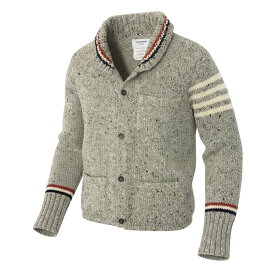 THOM BROWNE. トムブラウン 11aw ROLL SHAWL CARDIGAN トリコロール ショールカラー カーディガン 01113D7011 サイズ0 グレー系 ウール100％ メンズ 紳士服u02t 【中古】