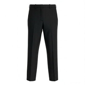 HERMES エルメス スラックスパンツ センタープレス チェック柄 サイズ34 ダークブラウン色 ウール100％ レディース 女性服u02t 【中古】