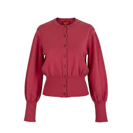 Vivienne Westwood RED LABEL ヴィヴィアンウエストウッド レッドレーベル ロングスリーブ ニットカーディガン オーブ刺繍 サイズM ピンク系 コットン100％ レディース 女性服u02t 中古