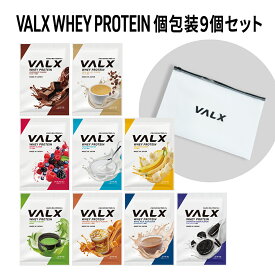 VALX ホエイプロテイン コンプリートセット お試し 個包装 バナナ キャラメルマキアート ヨーグルト カフェオレ 抹茶 ロイヤルミルクティー チョコレート ベリー クッキー＆クリーム ケース付き WPC 山本義徳 タンパク質 男性 女性