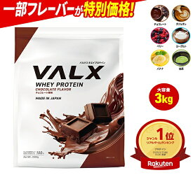 【ポイント5倍 10/2 20:00-10/13 09:59】[LINE登録で1,000円OFF] [大容量] VALX ホエイプロテイン WPC 3kg 選べる6種フレーバー 国内生産 山本義徳 チョコレート ベリー ヨーグルト カフェオレ バナナ 抹茶 プロテイン タンパク質 筋トレ ダイエット 美容 置き換え