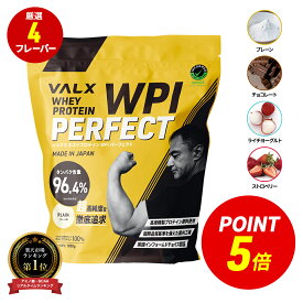 【ポイント5倍 2/13 20:00-2/16 1:59】 [期間限定 LINE登録で1,000円OFF] VALX ホエイプロテイン WPI 1kg 選べる6種フレーバー タンパク質 96%含有 国内生産 山本義徳 プレーン チョコレート ストロベリー ライチヨーグルト バナナ 抹茶 プロテイン 筋トレ ダイエット 美容