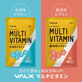 《セット購入で15%OFF！》【VALX マルチビタミン水溶性ビタミン＆脂溶性ビタミンセット】 ビタミンA ビタミンD ビタミンE ビタミンK ビタミンC ビタミンB1 ビタミンB2 ビタミンB6 ビタミンB12 サプリ サプリメント バルクス