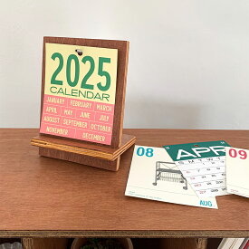 O'gre オグレ 2025 ミニ卓上カレンダー 令和7年 スタンド 韓国雑貨 コンパクト おしゃれ