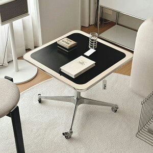 O'gre オグレ トントンスクエアホイールソファテーブル 韓国インテリア 選べる天板カラー バター ブラック ローテーブル 食卓 座卓 ダイニングテーブル ソファーテーブル 60x60x38.5~52cm