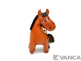 うま キーホルダー【レザー 本革 VANCA バンカクラフト革物語 国産 ハンドメイド 贈り物 即納】