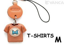 Tシャツ M （青） 携帯ストラップ【レザー 本革 VANCA バンカクラフト革物語 国産 ハンドメイド 贈り物 即納】