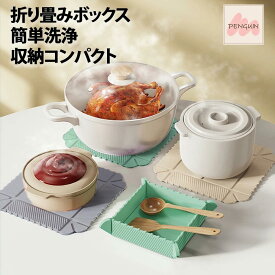 【最大40％offクーポン★アフターセール】折りたたみ マグネット 保存容器 シリコン ボックス トレイ 鍋敷き 耐熱 油はじく 簡単洗浄 コンパクト 収納 フラット 組立簡単 小物入れ まな板 ペット皿 ピクニック キッチン 軽量 お手入れ簡単 楽天ROOM掲載歓迎