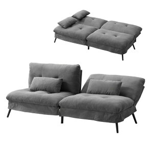 【全品P5倍★今夜20時〜4H!】ソファベッド 左右独立リクライニング ソファ ソファー リクライニング?ソファーベッド 2人掛け ファブリック 肘掛け 一人暮らし ロータイプ北欧 かわいい OSJ