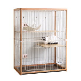 【人気商品再入荷】猫 ケージ キャットケージ 2段 木製フレーム ハンモック付 広々 大型 猫ゲージ 高級感 おしゃれ キャットハウス ネコ ハウス 多段 留守番 保護 脱走防止 多頭飼い 多頭 スチール ペットケージ　室内