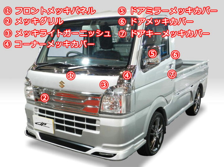 楽天市場】ブラックメッキ新商品！軽トラ スズキ NEWキャリイ/旧 