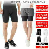 冷感インナー メンズ レディース [ 接触冷感 着圧でスリム ] インナー パンツ スポーツタイツ レギンス …