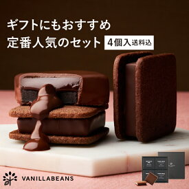 【送料込】ショーコラ＆パリトロ4個入 チョコレート 横浜 バニラビーンズ | チョコサンド 生チョコ チョコ 洋菓子 お菓子 高級 チョコレートギフト ギフト おしゃれ 個包装 詰め合わせ お取り寄せ スイーツ プレゼント 2026 父の日 お中元