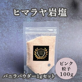 【お菓子作り応援! ポイント2倍!! 】バニラソルトセット ヒマラヤ岩塩（100g) 微粒+お試しバニラパウダー(1g)セット