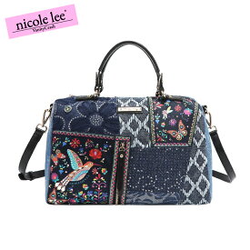 nicolelee ニコールリー JS17031 BOSQUE DE AMOR ボストンバッグ ショルダーバッグ デニムバッグ 軽量 バッグ レディース バッグ 鞄 大容量 高見え ヴィーガンレザー デザインバッグ 個性的 アメリカブランド 20代 30代 40代 50代 60代