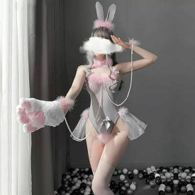MILK コスプレ 衣装 仮装 コスチューム セクシー バニーガール ランジェリー ガーター ストッキング うさぎ えちえち フェティッシュ イベント【5点セット】 MILK. どMバニー ランジェリー コスプレ グレー ブラック(フリーサイズ) mkc-0063