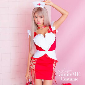 ハロウィンコスプレ セクシー ミニ ナース服 看護師【2点セット】NEO TOKYO NURSE ネオトウキョウ ナース [ホワイト×レッド] (S・M・Lサイズ) ナースコスプレ ミニスカ ナース コスプレ衣装 ハロウィンコスプレ 女性 ハロウィンコスチューム 大人 ハロウィーン vcsnr-220565