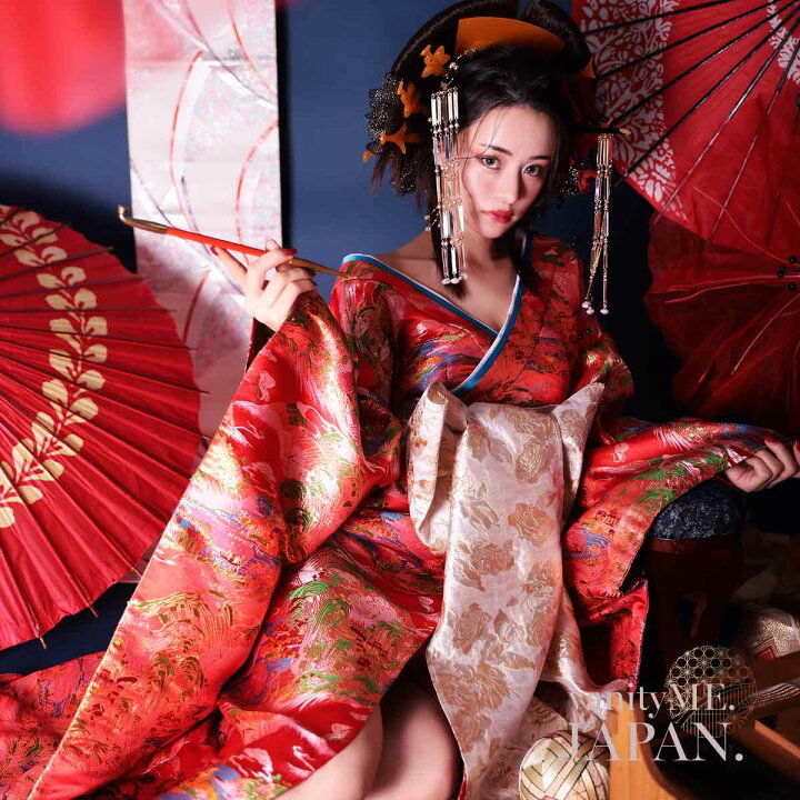 楽天市場】花魁 和服コスプレ 大奥 コスプレ和装 花魁コスチューム 赤 