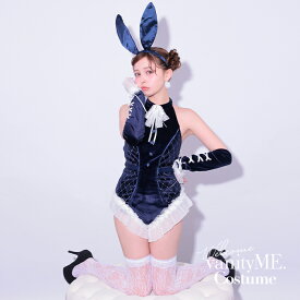 ハロウィンコスプレ大人 バニーガール コスプレ 衣装 セクシー セクシーバニー セクシーバニーガール バニーコスプレ バニーガール衣装 ハロウィンコスプレセクシー コスプレ女 女性 大人 【3点セット】Luminous Bunny ルミナス バニー ネイビー vcsbn-250227-2