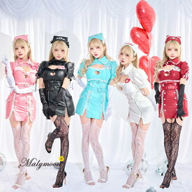 [正規品] ナース ヴァンパイア コスプレ 女 ナース服 ナースコスプレ ナースコスチューム 吸血鬼 衣装 コスチューム 大人 かわいい 【8点セット】Malymoon マリームーン ハートロックレザーヴァンパイアナース [ レッド/ホワイト/ブラック/ピンク/グリーン ] mlcs25225