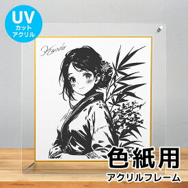 色紙用 UVカット アクリルフレーム 243×274mm 送料無料 色紙 額縁 色紙額 フレーム サイン 紫外線 保護 アクリル 透明 クリア 大色紙 卓上 壁掛け 推し活