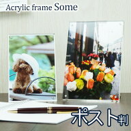アクリルフレーム some KG判/はがきサイズ マグネット式 万丈【フォトフレーム 写真立て アクリル 透明 …