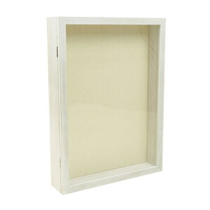 前面が開く扉式 フロントオープンBOX A3 深さ50mm ホワイト/ブラウン 万丈 ボックス フレーム 額縁 立体 正方形 ましかく 真四角 磁石 マグネット おしゃれ インテリア ディスプレイ 展示 花 フ