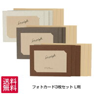 送料無料 ナカバヤシ simplaft L判 フォトカード 3枚セット PCL-SPT ホワイト/グレー/ブラウン 受発注品…