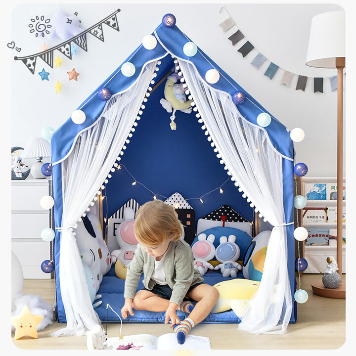 Amazon | NINEHILLS キッズテント ティピー ストライプ おしゃれ コットン100% テントハウス 子供 木製 テント リビング 家の中  室内 たためる キッズコーナー 秘密基地 | キッズテント | おもちゃ 上品 高品質 ティピーテント キッズテント 子供部屋 天然木 シンプル ...