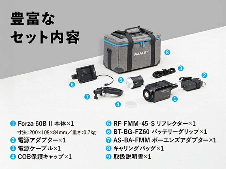 楽天市場】【11倍ポイント】NANLITE Forza 60B II 撮影用ライト バイ 