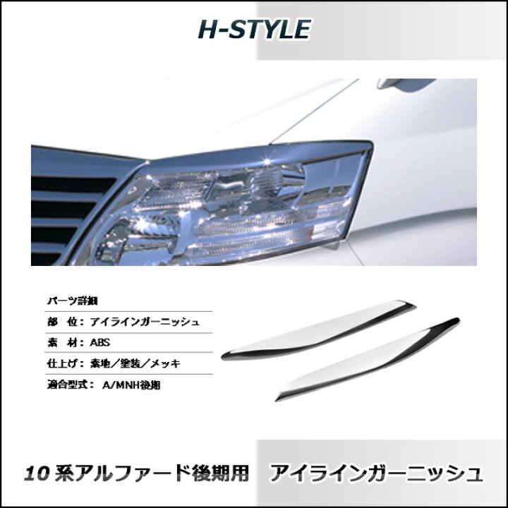 楽天市場】アルファード 10系 後期アイライン 素地（未塗装）ALPHARD H 