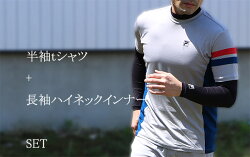 送料無料FILA(フィラ)2点セット(半袖+ストレッチ長袖インナー)半袖Tシャツとアンダーセット(吸汗速乾+UVカット90%以上)fira417-323