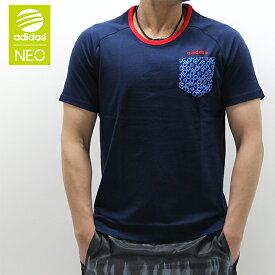 2015春夏新作アディダス (adidas) モノグラムTシャツ（ネイビー）メンズアパレルKBV62(胸ポケット付き）人気 ブランド