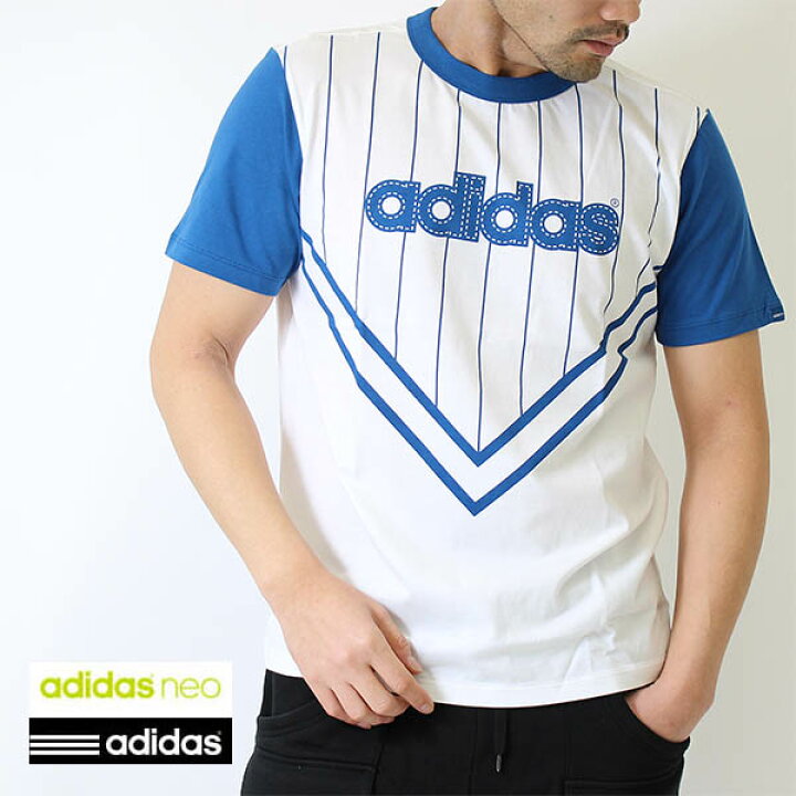 楽天市場 16春夏新作アディダス Adidas メンズ Neoロゴ ピンストライプ半袖tシャツ Bio49 綿100 人気 ブランド メンズ インナーshopバンタン
