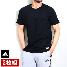 大人 メンズ 【2枚セット】アディダス tシャツ 綿100％ インナー シャツ 丸首 半袖 メンズ adidas Tシャツ アディダス tシャツ アディダスtシャツ ワンポイント 大人用 男性用 APB7132 セット