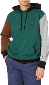 [チャンピオン] パーカー 綿100% ワンポイントロゴ カラーブロックフーデッドスウェットシャツ キャンパス C3-T114