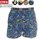 2025春夏新作 EDWIN エドウィン トランクス トレンド柄 布帛プリント 前あき 綿100 メンズ おしゃれ トランクス パンツ 下着 新柄