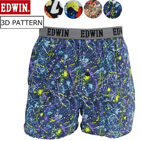 2025春夏新作 EDWIN エドウィン トランクス トレンド柄 布帛プリント 前あき 綿100 メンズ おしゃれ トランクス パンツ 下着 新柄