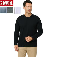 【EDWIN／エドウィン】メンズ 長袖 Tシャツ 薄手 ロンT クルーネック 秋用 インナー | 吸汗速乾 コットン…
