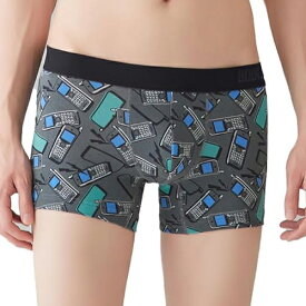 グンゼ [ボディワイルド] ボクサーパンツ DESIGN 綿 ベア天 前とじ モバイルフォン柄 メンズ BWG175A コットンストレッチ ストレッチ