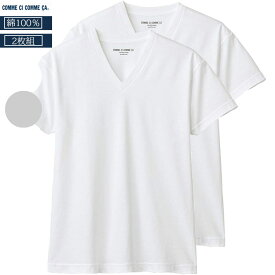 【2枚セット】グンゼ コムシコムサ vネックtシャツ メンズ cc13152 tシャツ 綿100％ 綿100