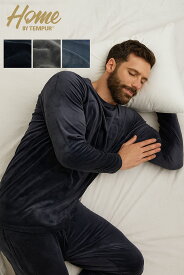 冬 TEMPUR テンピュール パジャマ 上下セット メンズ リラックス リフレッシュ ウエア Qi-tex 上下組 部屋着 ルームウエア 室内用 ウエア