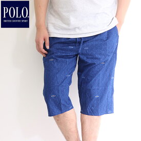 GUNZE グンゼ POLO ステテコ メンズ 綿100％ おしゃれ かわいい ポケット付き おしゃれ柄 夏 綿100 ポケット サイドポケット