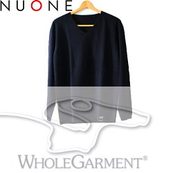 送料無料NUONE(ヌワン)日本製ホールガーメント製法カシミヤシルクのVネック長袖プルオーバー